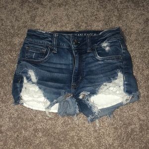 Dark wash jean shorts